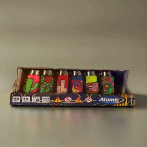 Briquet atomique avec des différents capots 24 pcs